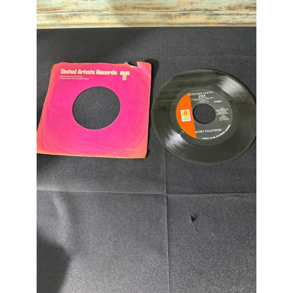 Bobby Goldsboro 7" Vinyl 45 RPM Black Excellent Watching Scotty Grow UA 50727‎ S